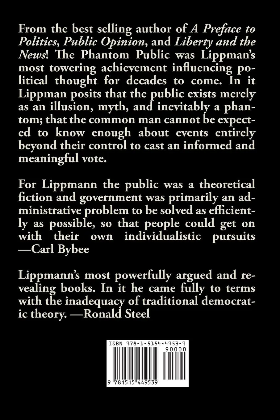 Rückseite: 9781515449539 | The Phantom Public | Walter Lippmann | Taschenbuch | Englisch | 2021
