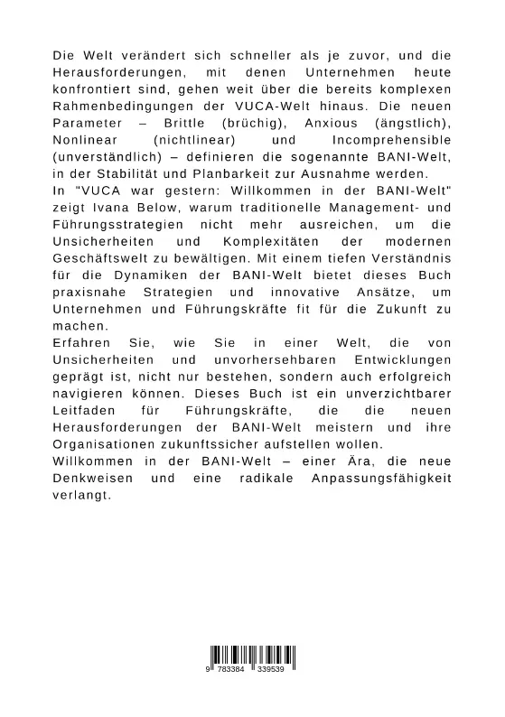 Bild: 9783384339539 | VUCA war gestern: Willkommen in der BANI-Welt | Ivana Below | Buch