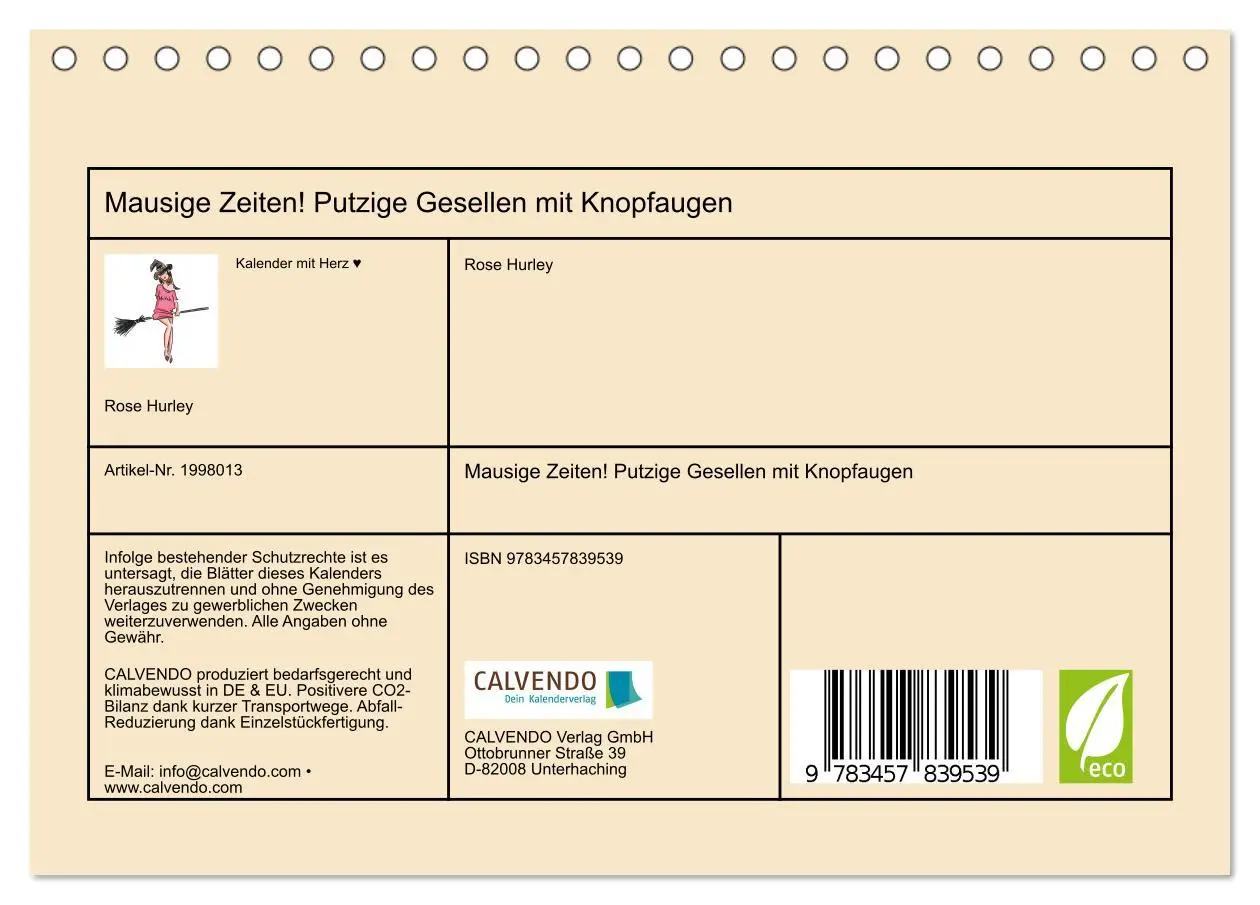 Bild: 9783457839539 | Mausige Zeiten! Putzige Gesellen mit Knopfaugen (Tischkalender 2026...