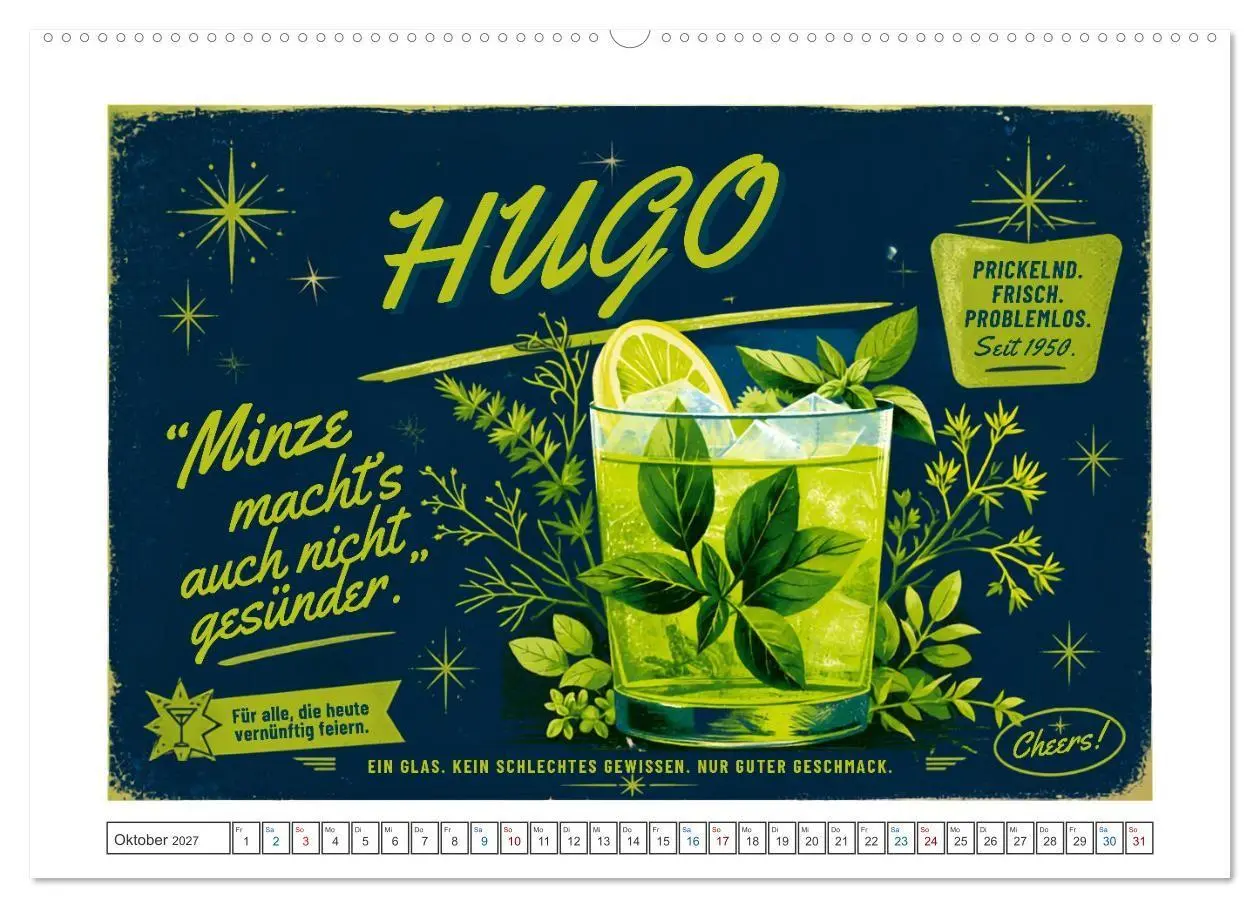 Bild: 9783594389539 | Vintage Cocktail Club (hochwertiger Premium Wandkalender 2027 DIN...