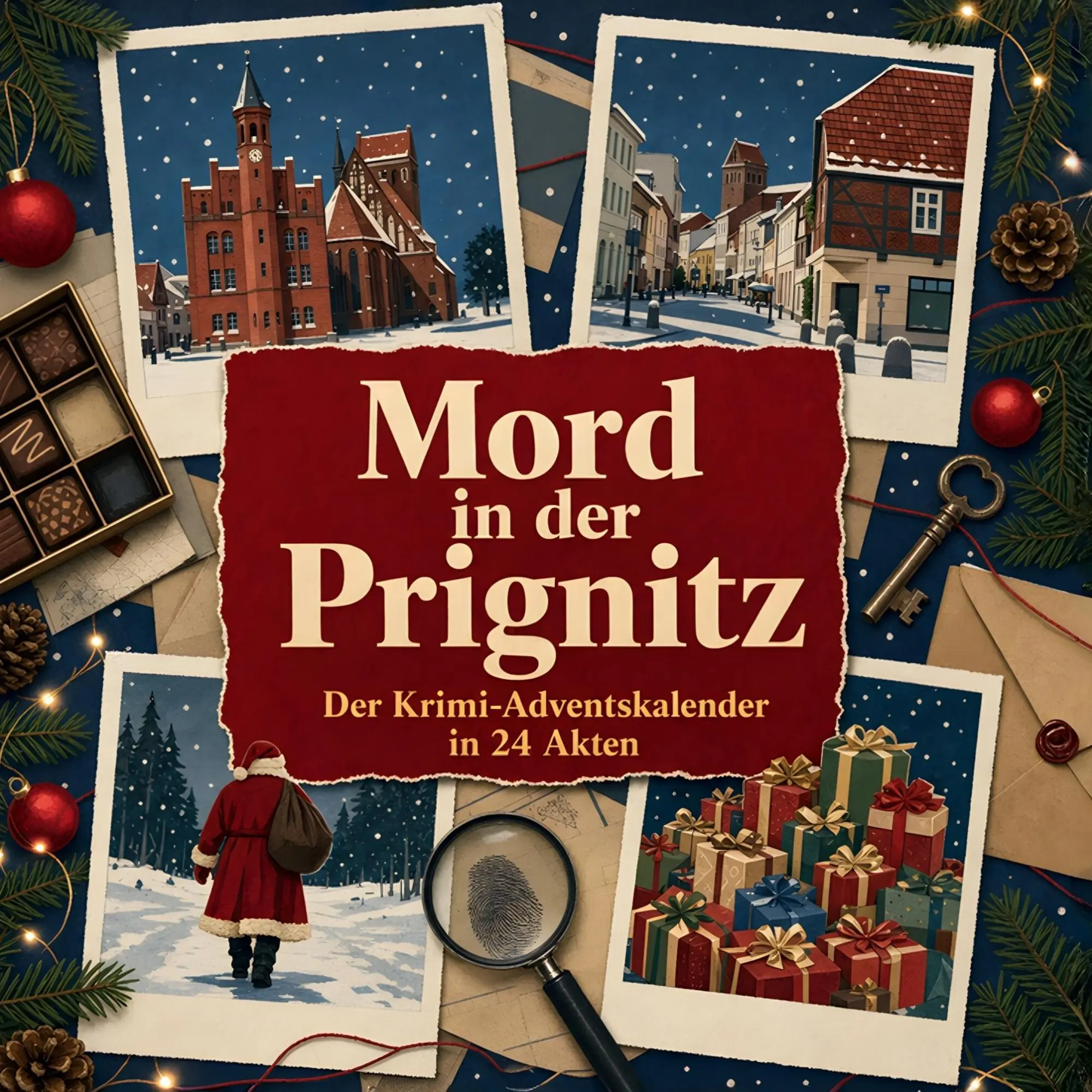 Cover: 9783696119539 | Mord in der Prignitz | Der Krimi-Adventskalender in 24 Akten | Schwarz