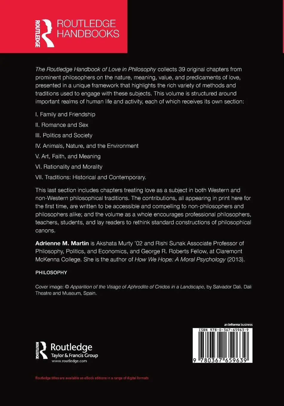 Rückseite: 9780367659639 | The Routledge Handbook of Love in Philosophy | Adrienne M. Martin