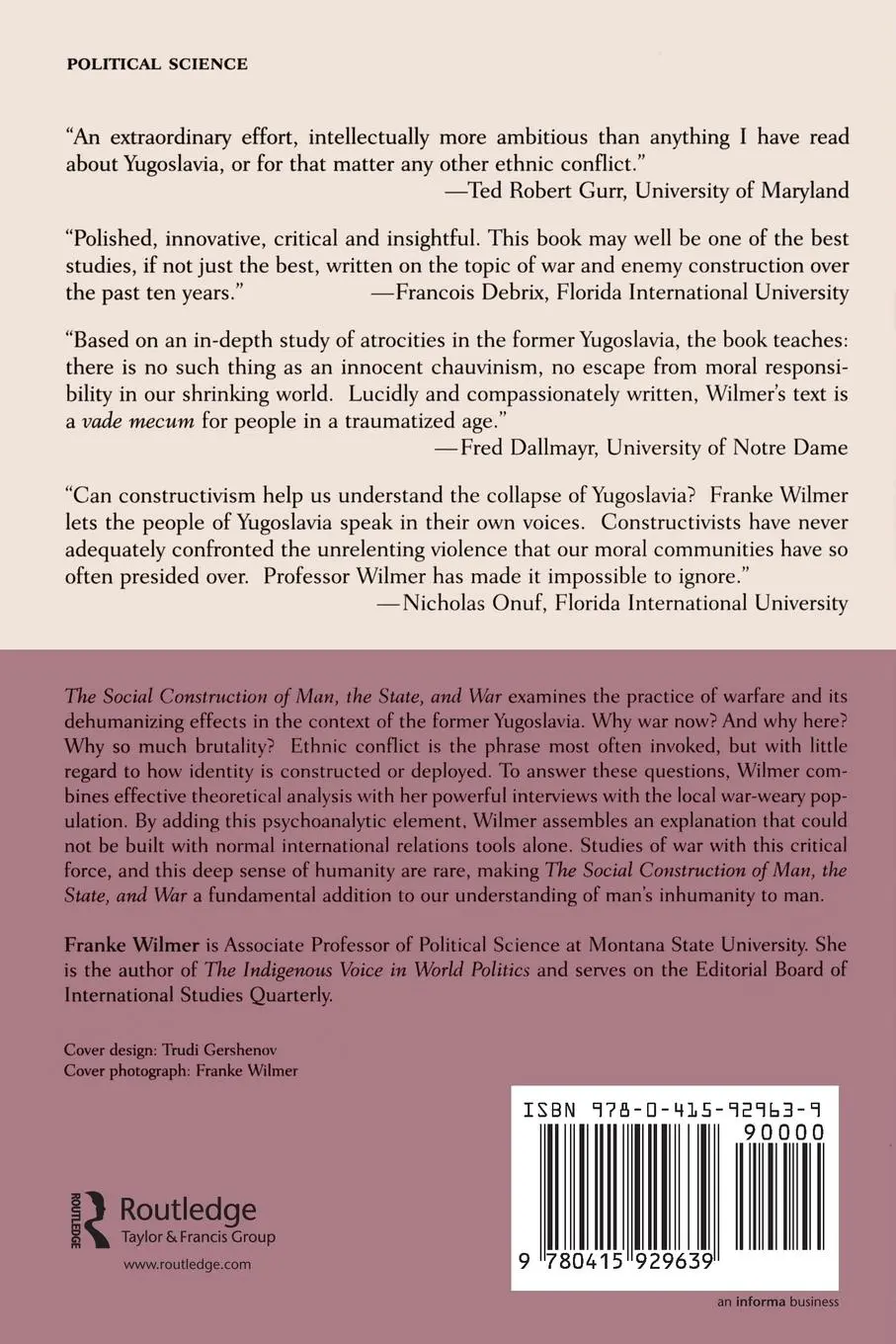 Rückseite: 9780415929639 | The Social Construction of Man, the State and War | Franke Wilmer