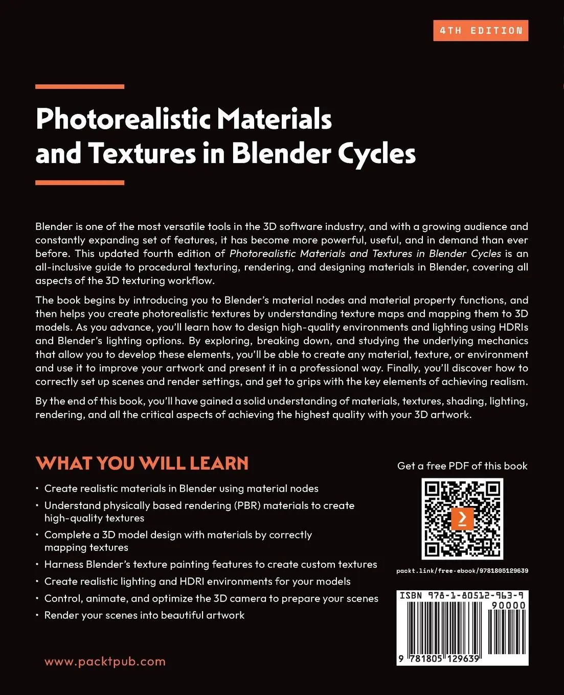 Rückseite: 9781805129639 | Photorealistic Materials and Textures in Blender Cycles - Fourth...