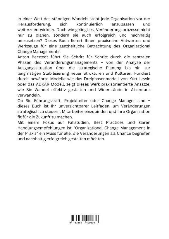 Rückseite: 9783384499639 | Organizational Change Management in der Praxis | Anton Berstedt | Buch