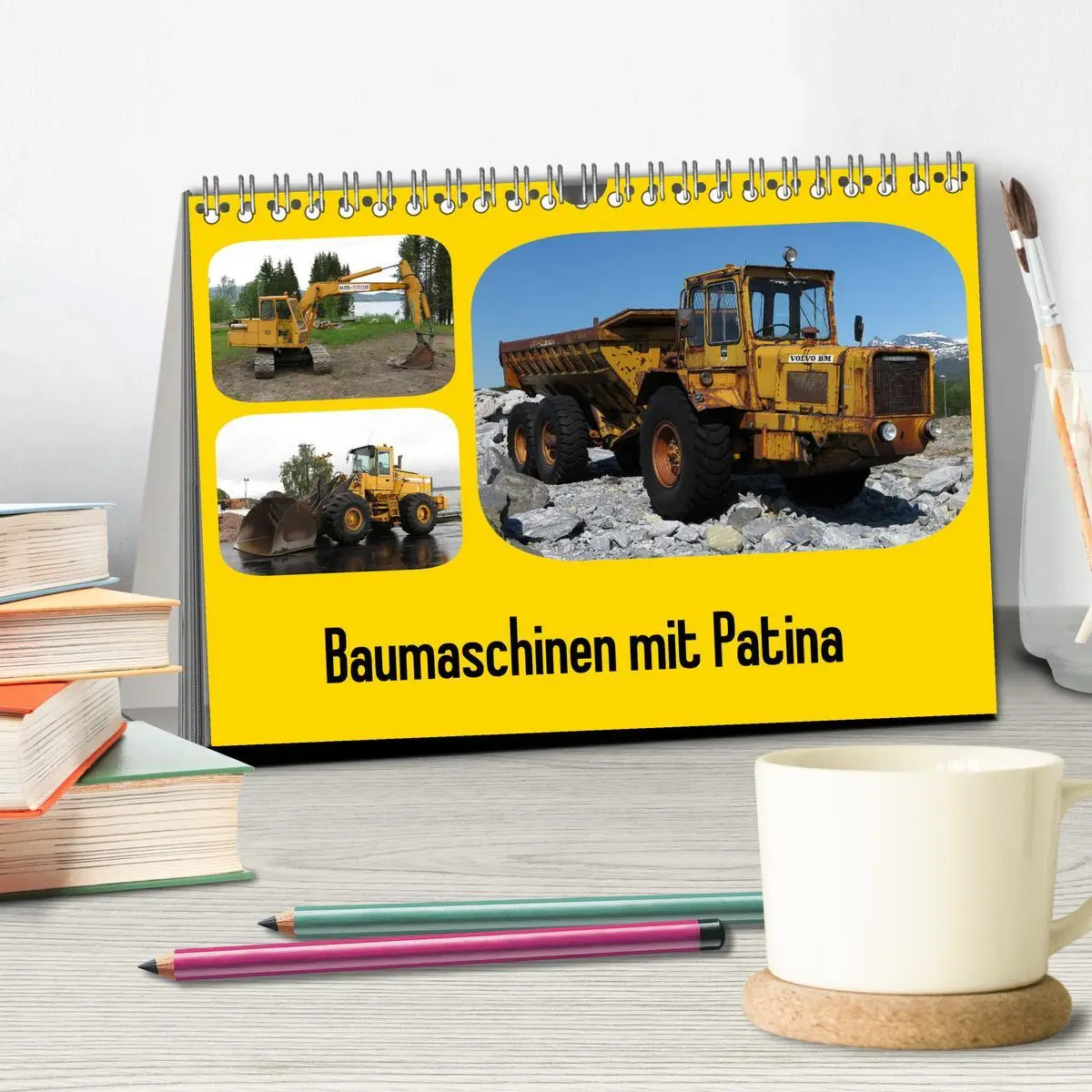 Bild: 9783435359639 | Baumaschinen mit Patina (Tischkalender 2025 DIN A5 quer), CALVENDO...