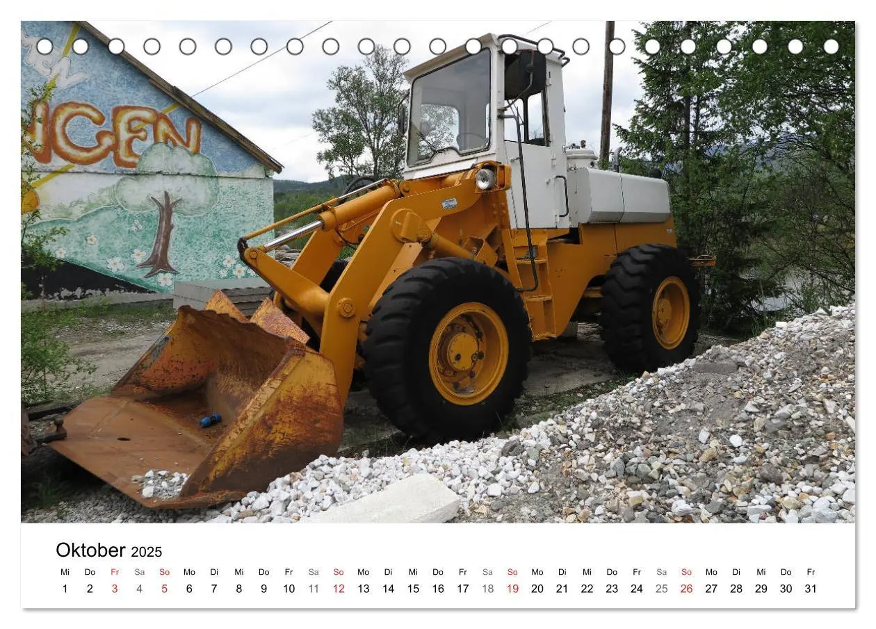 Bild: 9783435359639 | Baumaschinen mit Patina (Tischkalender 2025 DIN A5 quer), CALVENDO...