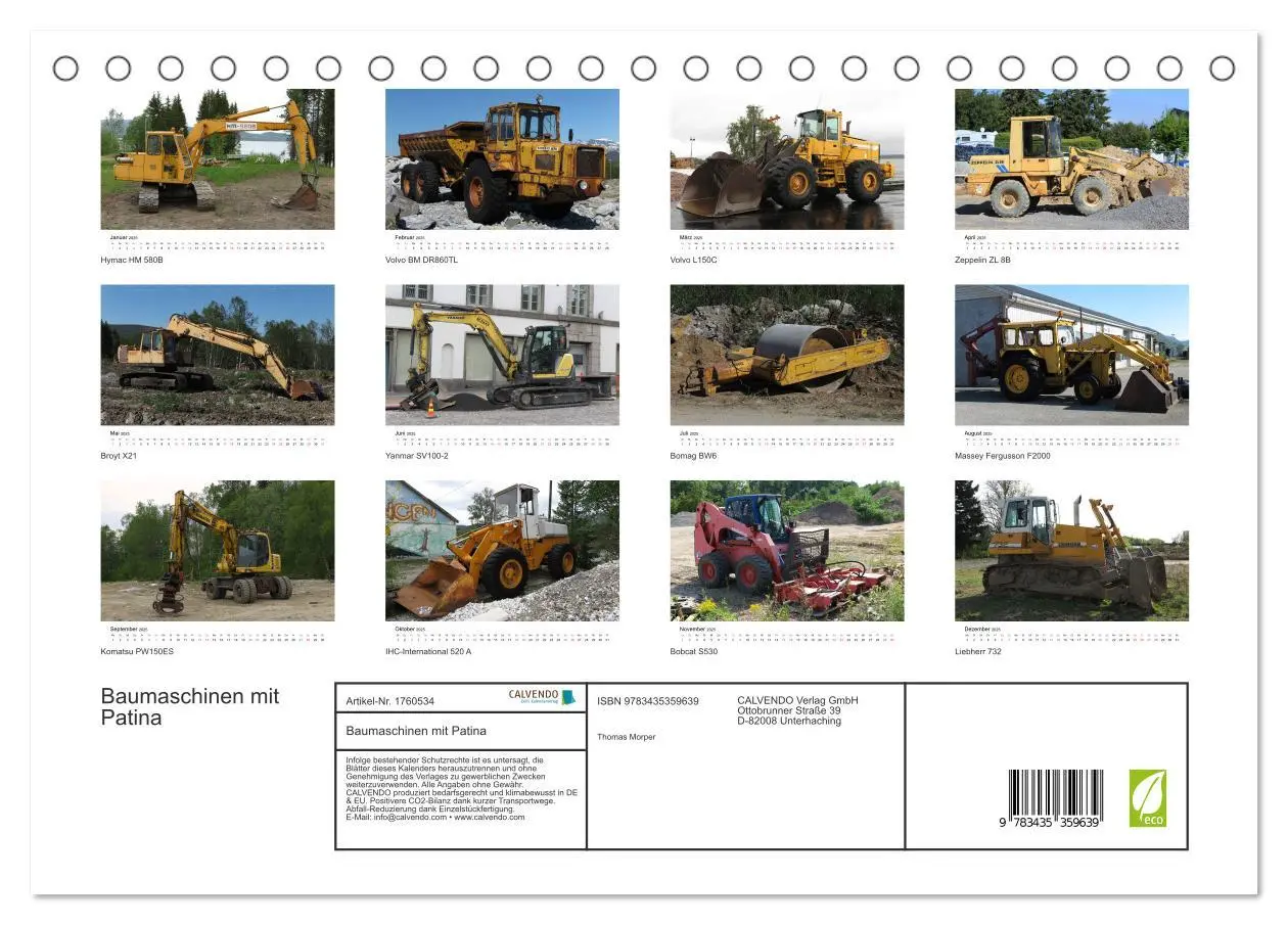 Bild: 9783435359639 | Baumaschinen mit Patina (Tischkalender 2025 DIN A5 quer), CALVENDO...