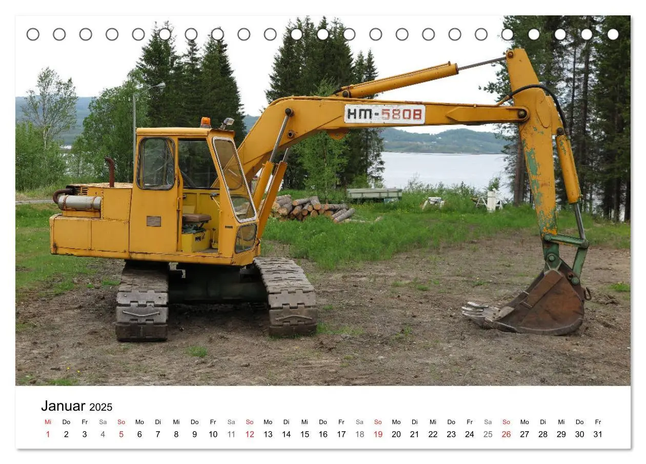 Bild: 9783435359639 | Baumaschinen mit Patina (Tischkalender 2025 DIN A5 quer), CALVENDO...