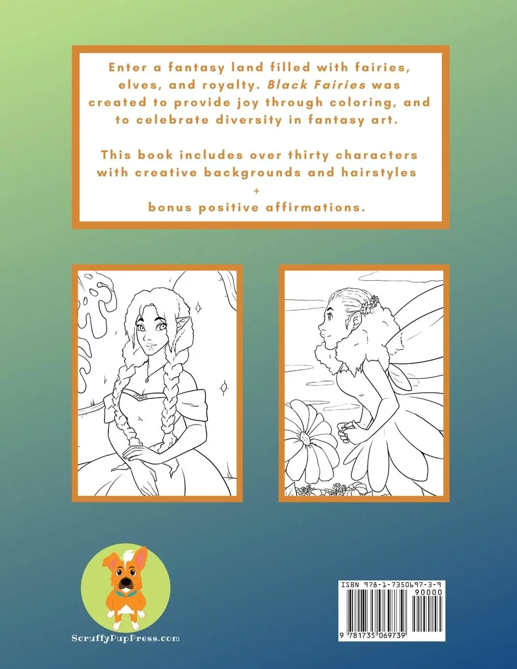 Rückseite: 9781735069739 | Black Fairies | All Ages Coloring Book | A. C. Washington | Buch