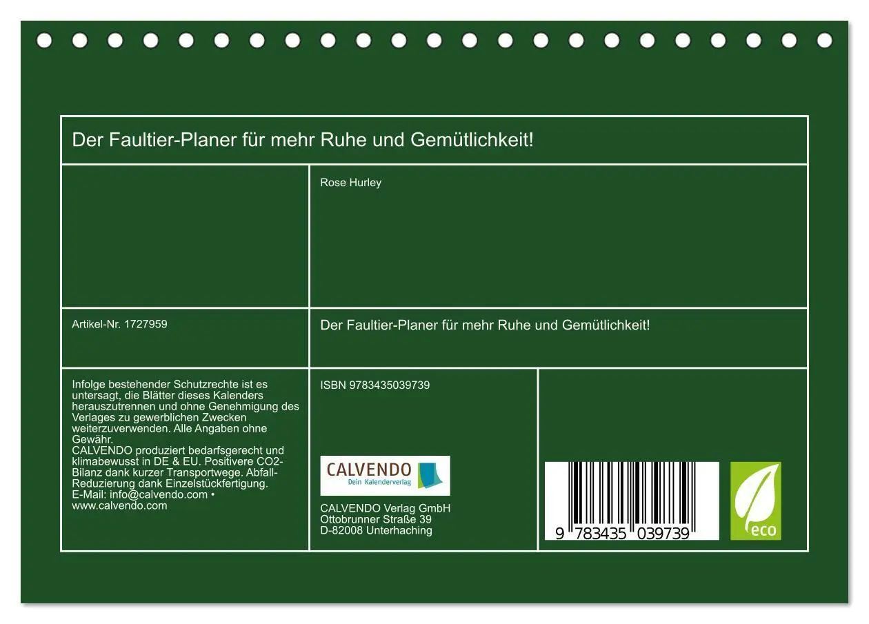 Bild: 9783435039739 | Der Faultier-Planer für mehr Ruhe und Gemütlichkeit! (Tischkalender...