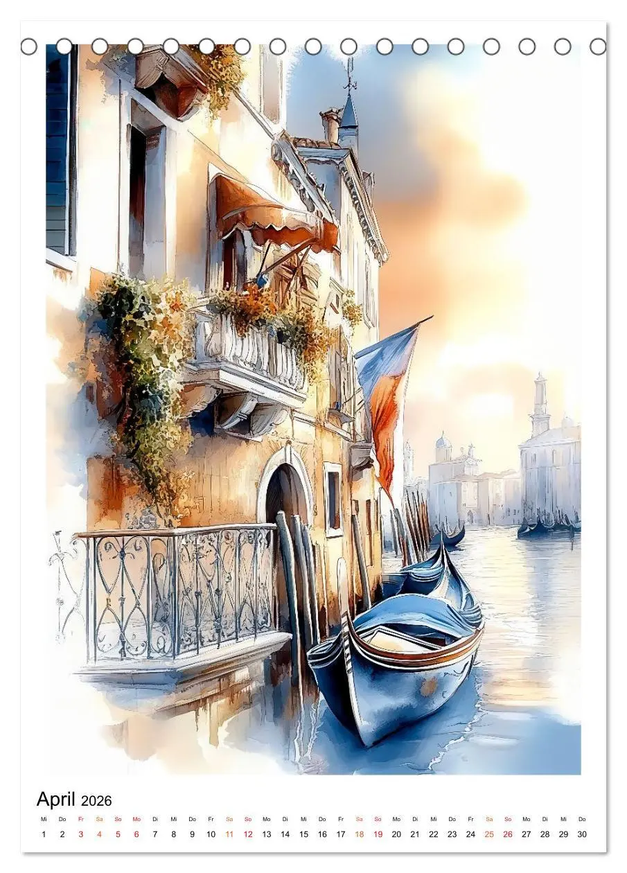 Bild: 9783457299739 | Venedig - Brücken, Kanäle, Gondeln (Tischkalender 2026 DIN A5...