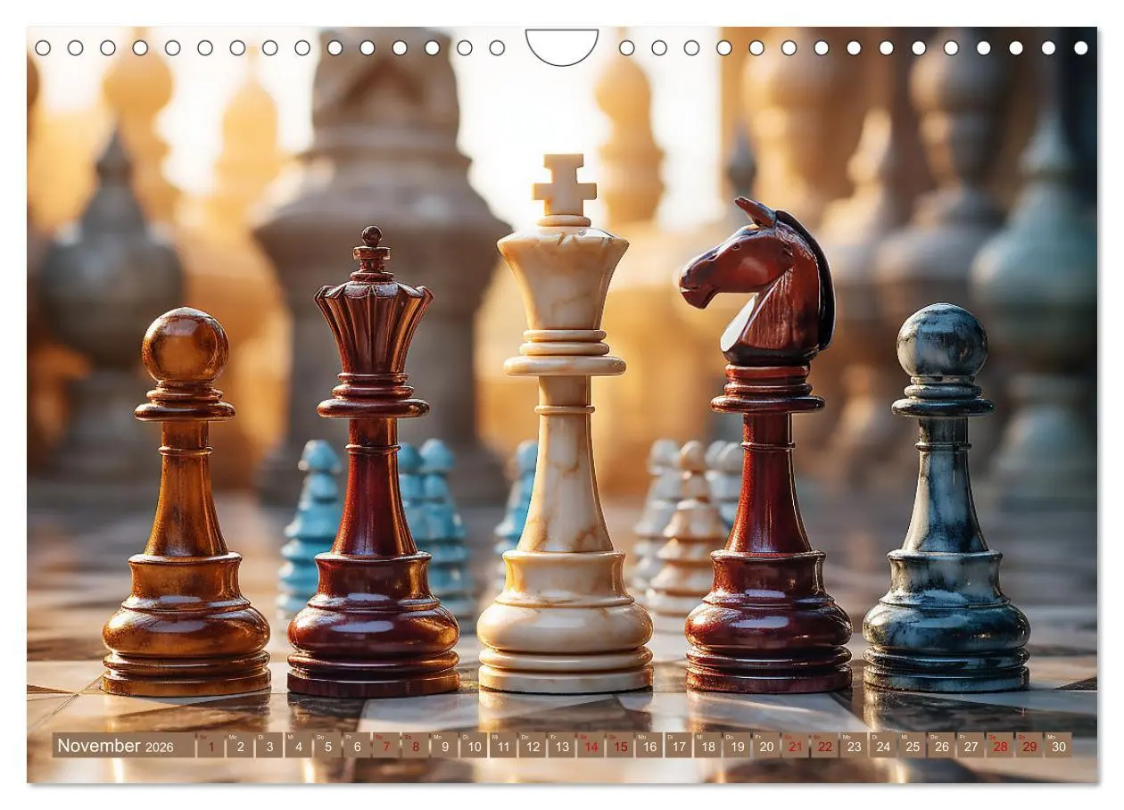 Bild: 9783457369739 | Schachfiguren in Freizeitkleidung (Wandkalender 2026 DIN A4 quer),...