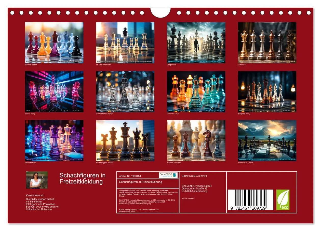 Bild: 9783457369739 | Schachfiguren in Freizeitkleidung (Wandkalender 2026 DIN A4 quer),...