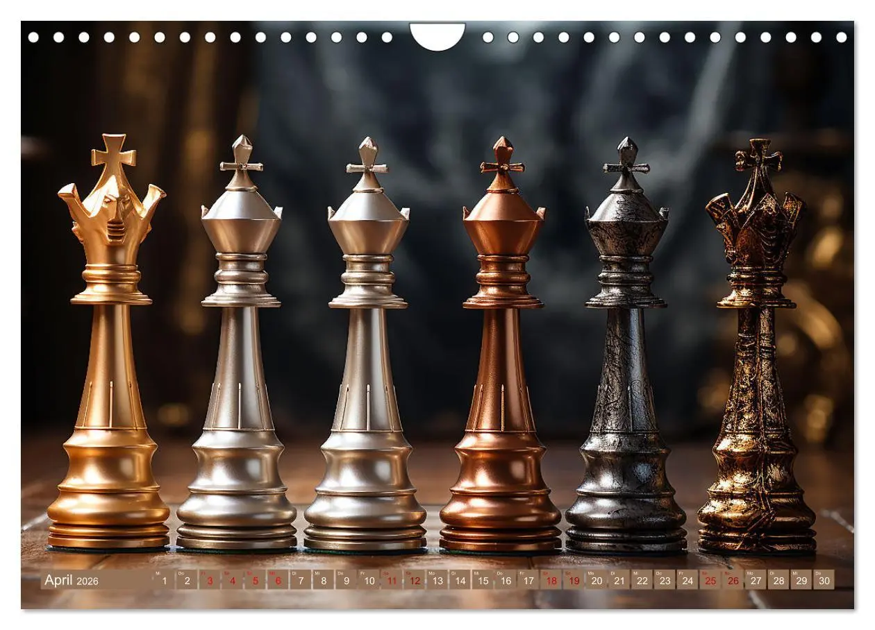 Bild: 9783457369739 | Schachfiguren in Freizeitkleidung (Wandkalender 2026 DIN A4 quer),...