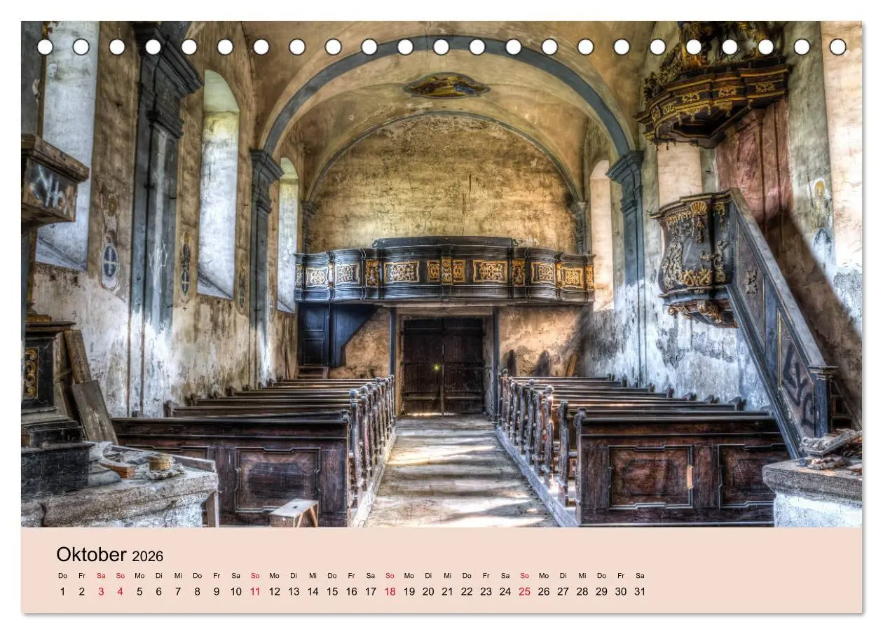 Bild: 9783457679739 | Vergessene Kirchen und Kapellen (Tischkalender 2026 DIN A5 quer),...