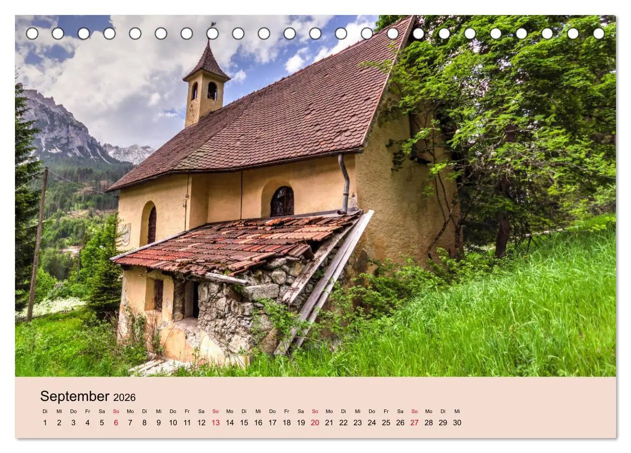 Bild: 9783457679739 | Vergessene Kirchen und Kapellen (Tischkalender 2026 DIN A5 quer),...