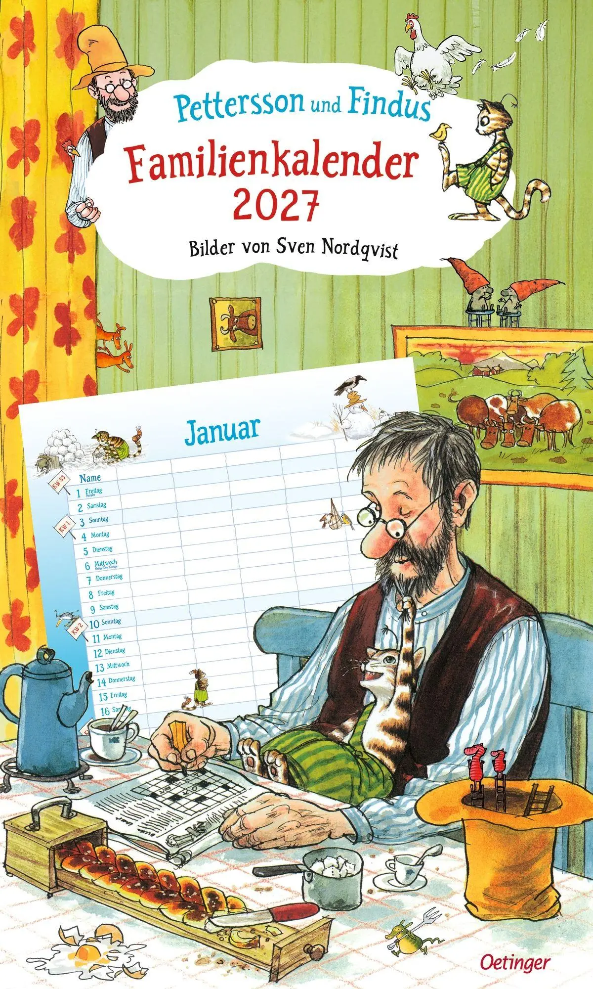 Cover: 4260512189839 | Pettersson und Findus. Familienkalender 2027 | Sven Nordqvist | 14 S.