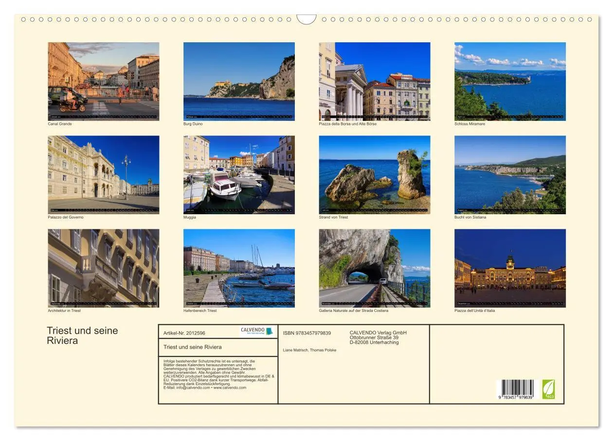 Bild: 9783457979839 | Triest und seine Riviera (Wandkalender 2026 DIN A2 quer), CALVENDO...