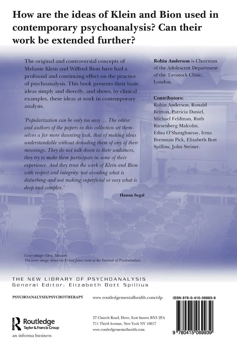Rückseite: 9780415069939 | Clinical Lectures on Klein and Bion | Robin Anderson | Taschenbuch