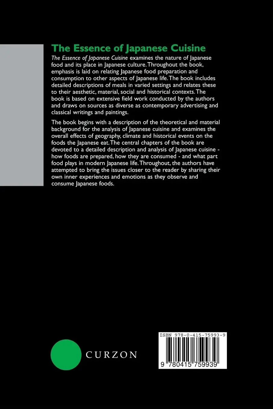 Rückseite: 9780415759939 | The Essence of Japanese Cuisine | An Essay on Food and Culture | Buch