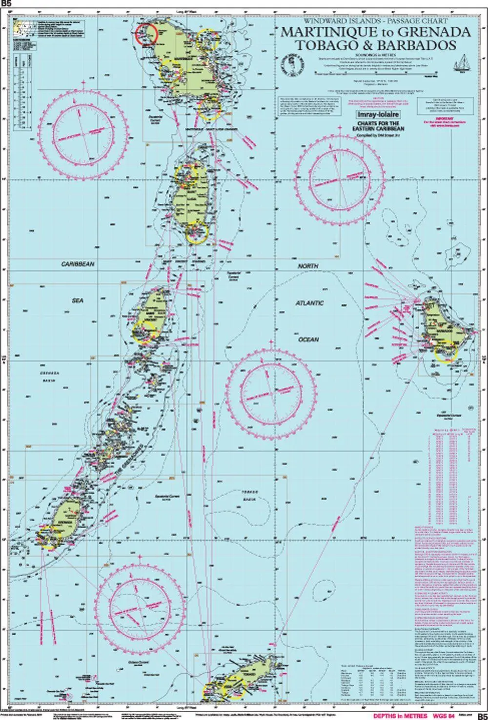 Bild: 9781846239939 | B5 Martinique to Tobago and Barbados Passage Chart | Imray Iolaire
