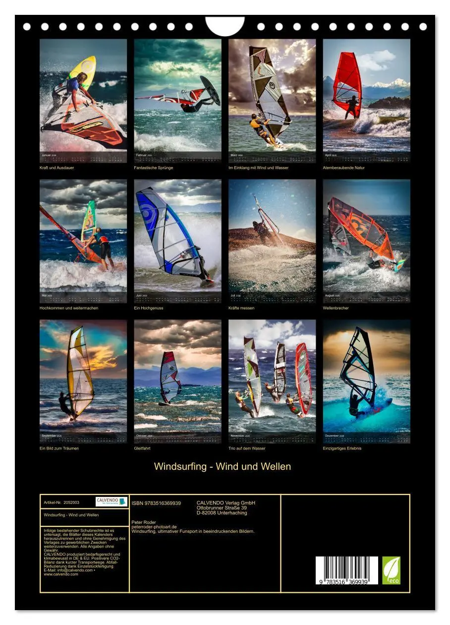 Bild: 9783516369939 | Windsurfing - Wind und Wellen (Wandkalender 2026 DIN A4 hoch),...