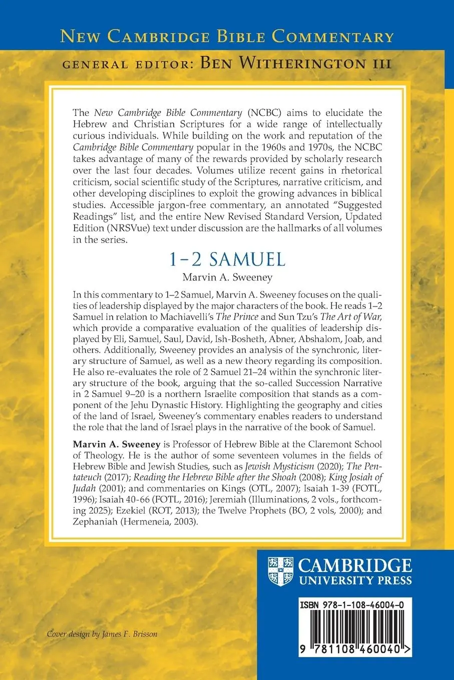 Rückseite: 9781108460040 | 1 - 2 Samuel | Marvin A Sweeney | Taschenbuch | Englisch | 2023