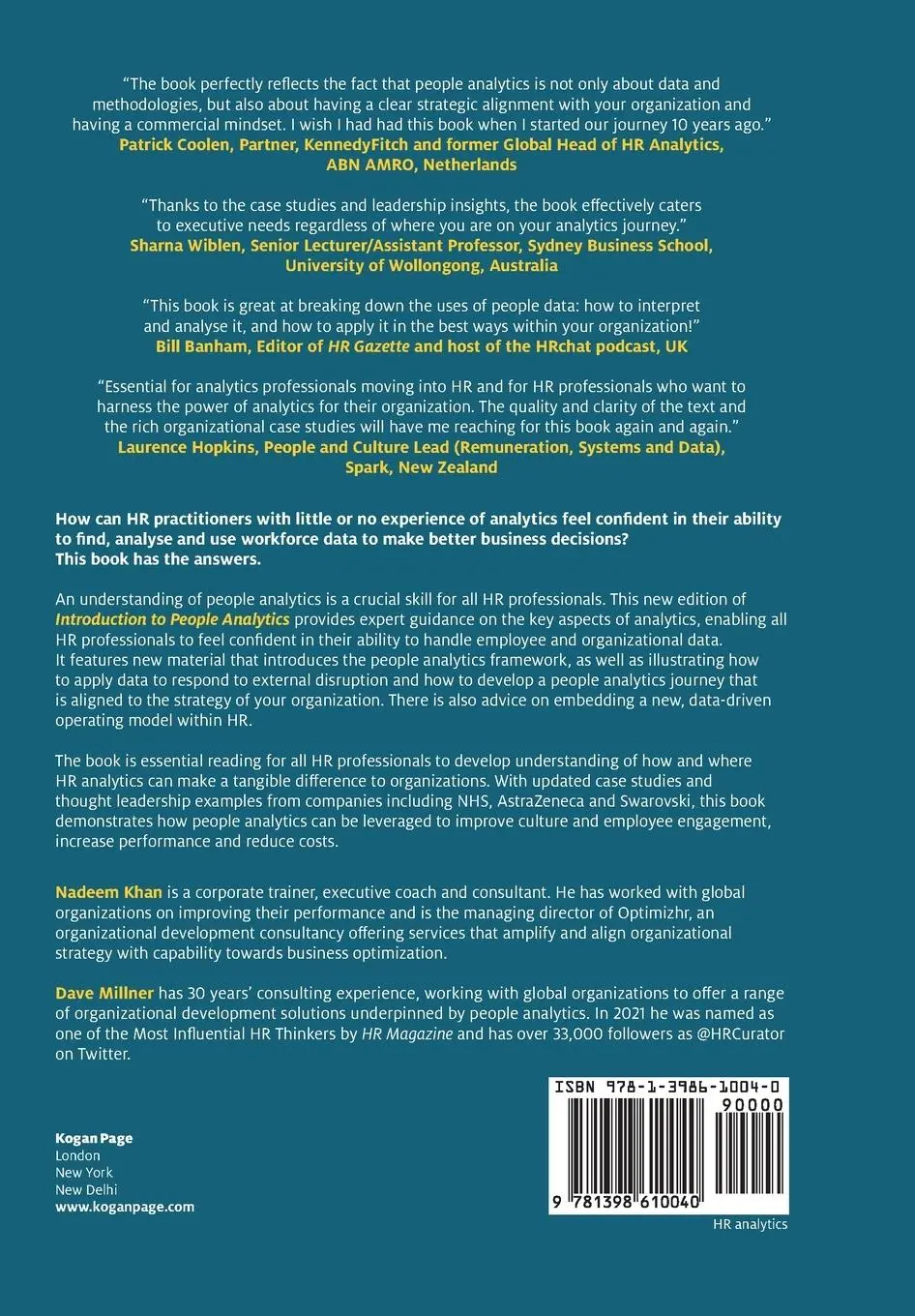 Rückseite: 9781398610040 | Introduction to People Analytics | A Practical Guide to Data-driven HR
