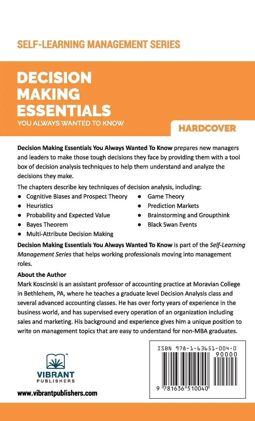 Rückseite: 9781636510040 | Decision Making Essentials You Always Wanted to Know | Buch | Englisch