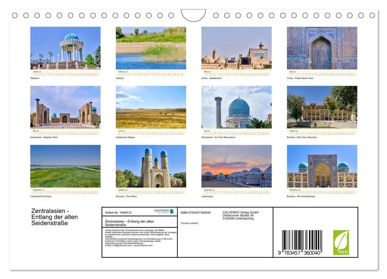 Bild: 9783457360040 | Zentralasien - Entlang der alten Seidenstraße (Wandkalender 2026...