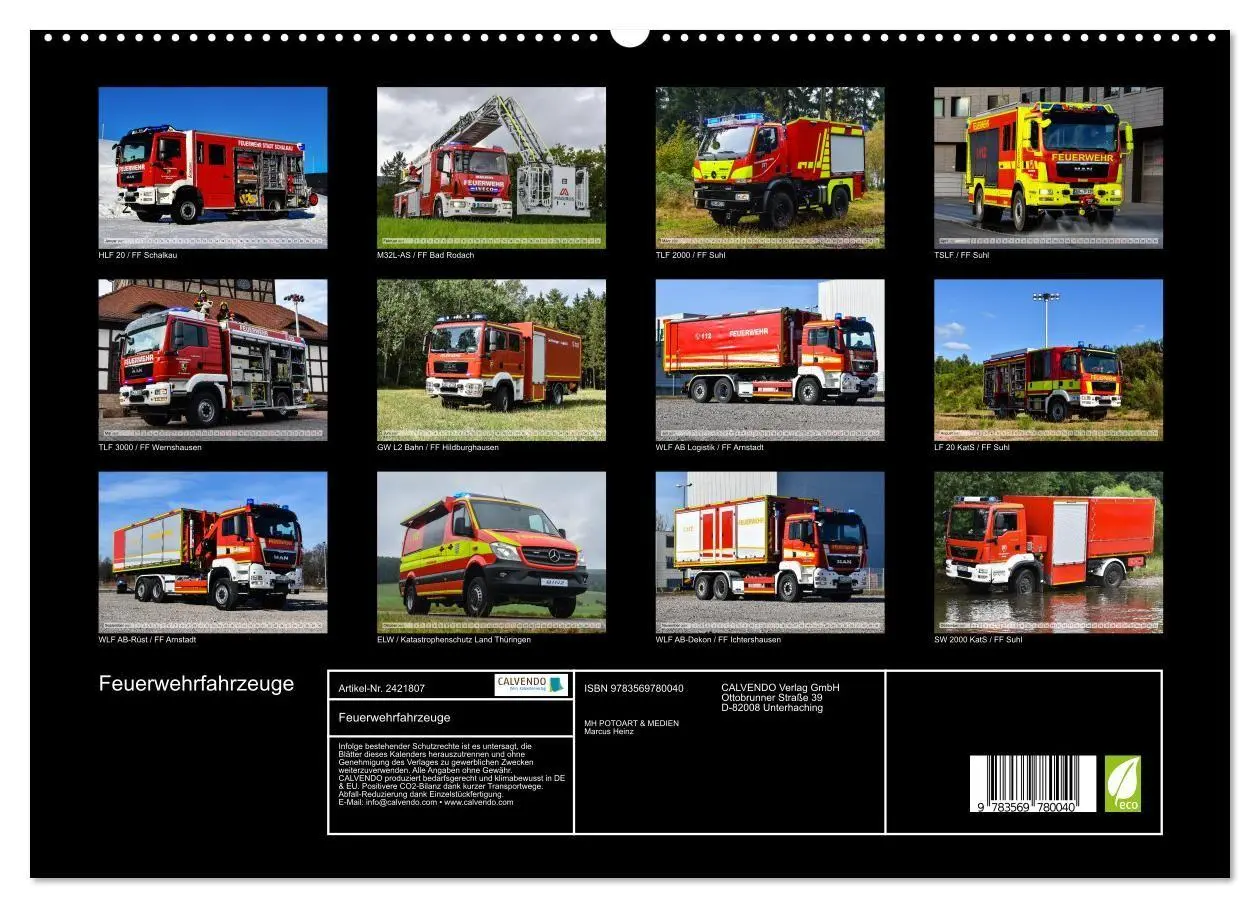 Bild: 9783569780040 | Feuerwehrfahrzeuge (hochwertiger Premium Wandkalender 2027 DIN A2...
