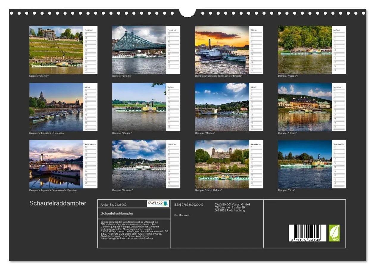 Bild: 9783569920040 | Schaufelraddampfer (Wandkalender 2027 DIN A3 quer), CALVENDO...