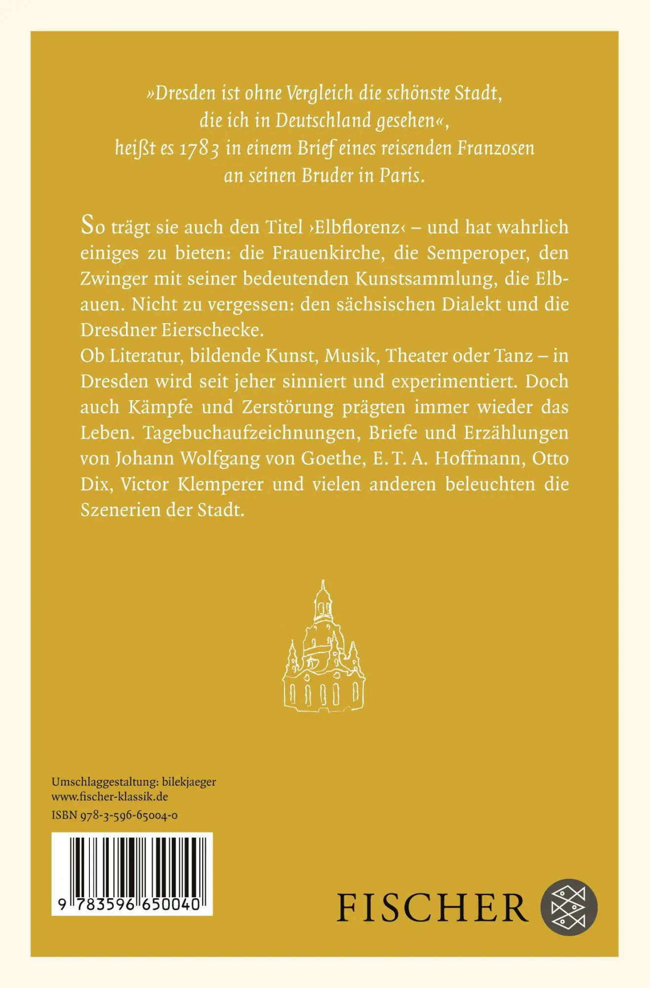 Rückseite: 9783596650040 | Dresden | Eine Lese-Verführung | Jens Reichel (u. a.) | Taschenbuch