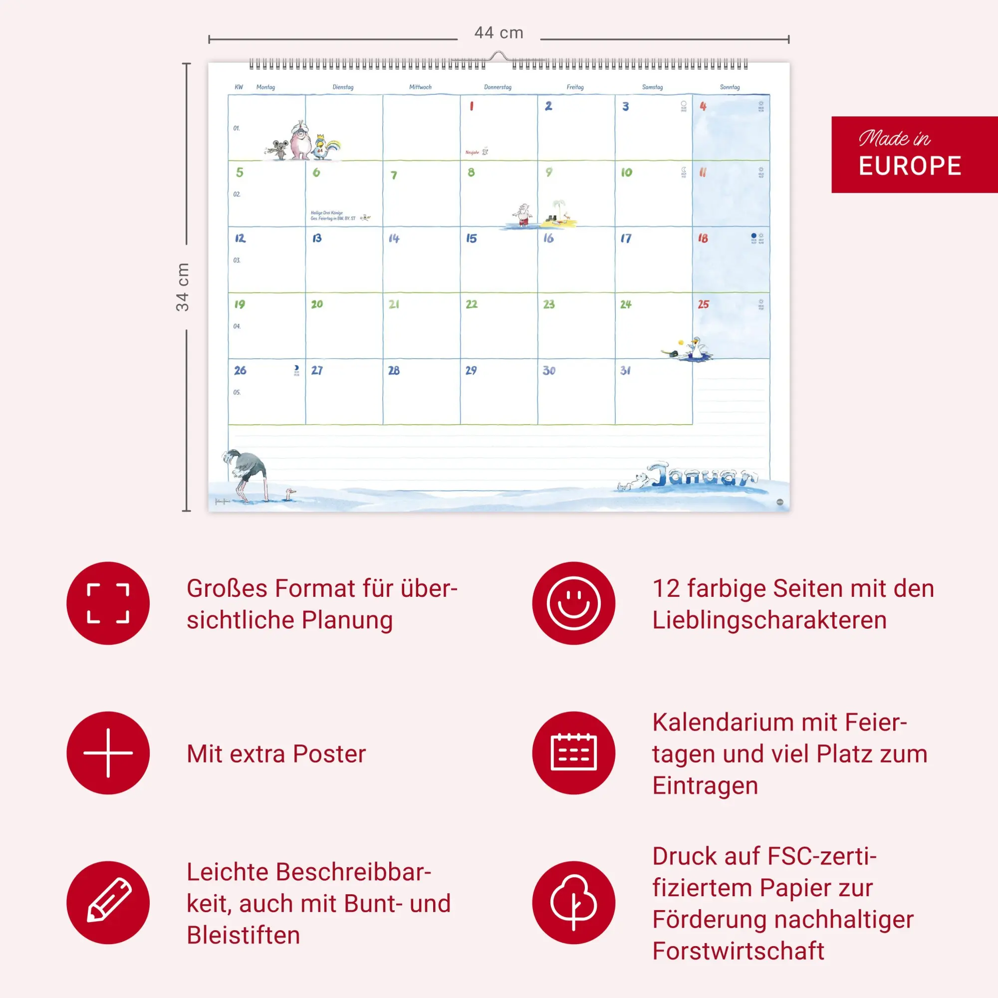 Bild: 9783756410040 | Helme Heine: Monatsplaner 2026 | Helme Heine | Kalender | 15 S. | 2026