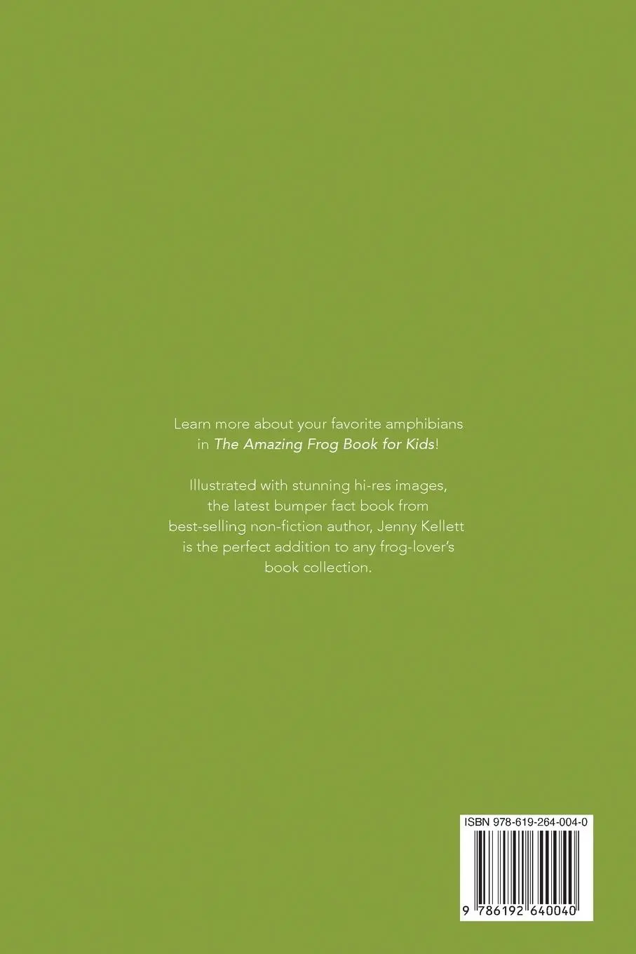 Rückseite: 9786192640040 | Frogs The Amazing Frog Book for Kids | Jenny Kellett | Taschenbuch