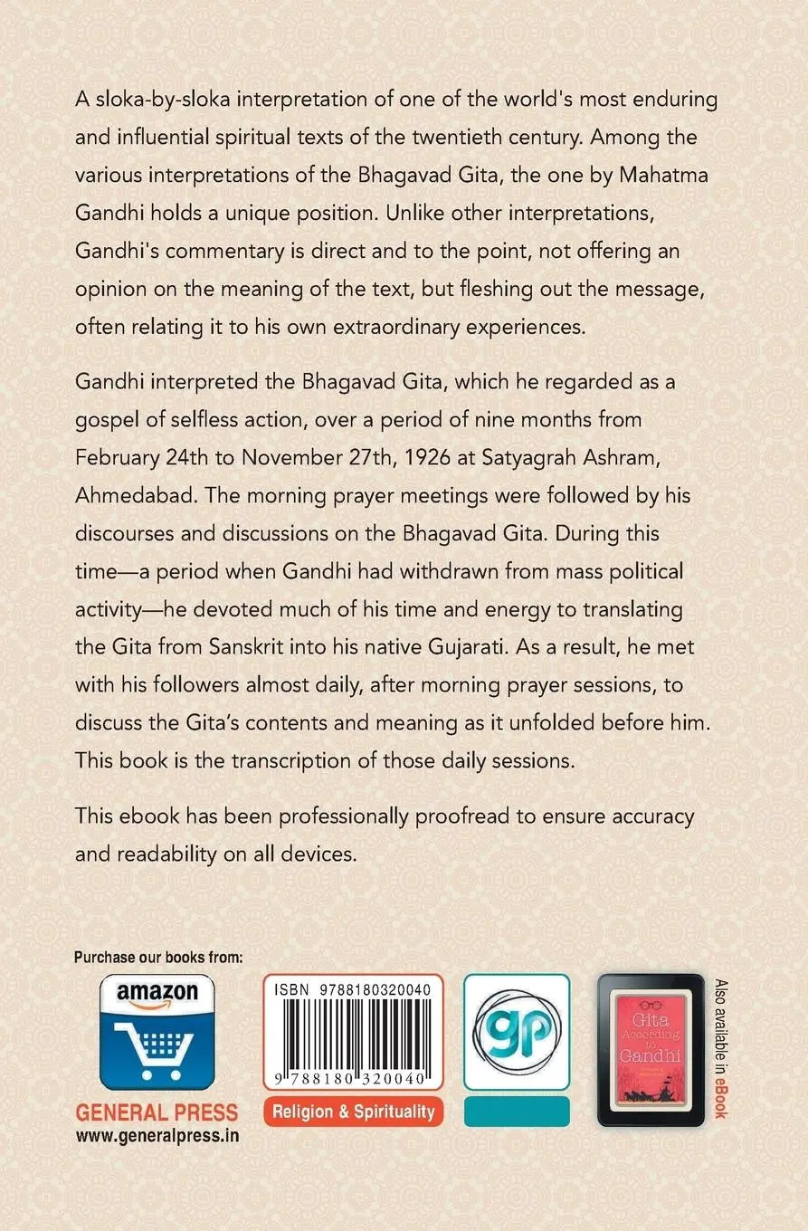 Rückseite: 9788180320040 | Gita According to Gandhi | Mahatma Gandhi | Taschenbuch | Englisch