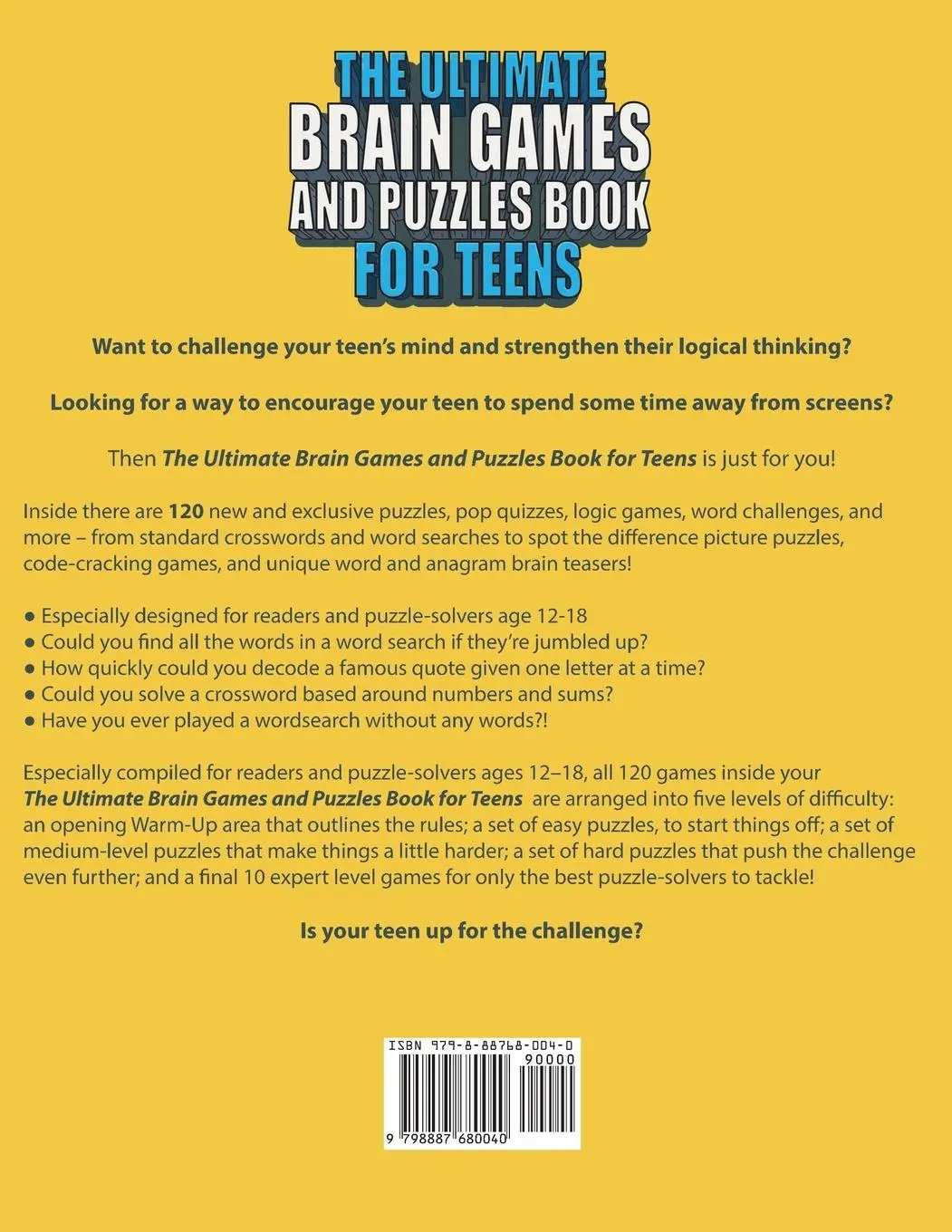 Rückseite: 9798887680040 | The Ultimate Brain Games And Puzzles Book For Teens | Donovan Ellis