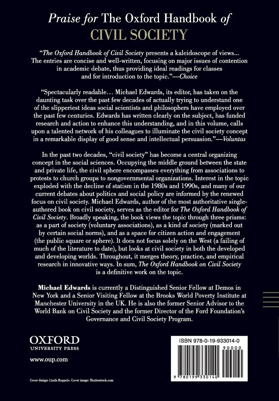 Rückseite: 9780199330140 | The Oxford Handbook of Civil Society | Michael Edwards | Taschenbuch