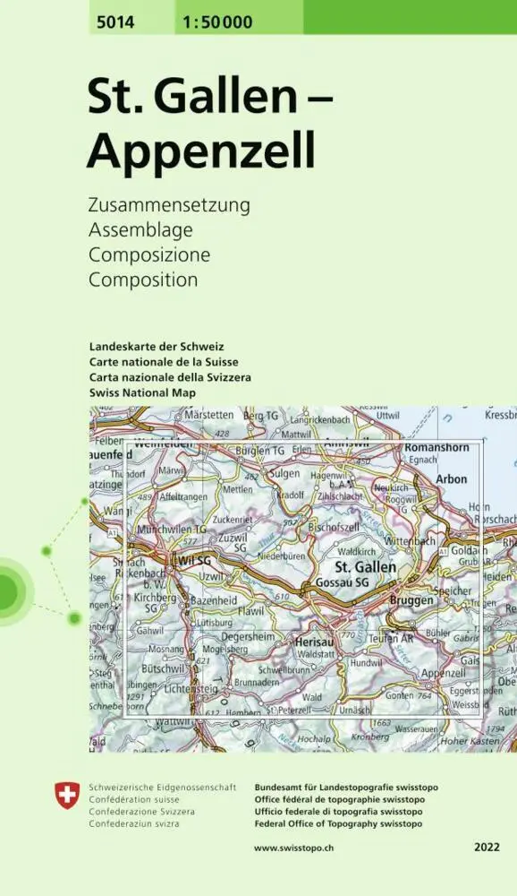 Cover: 9783302050140 | 5014 St. Gallen - Appenzell | Zusammensetzung | swisstopo | Gefalzt