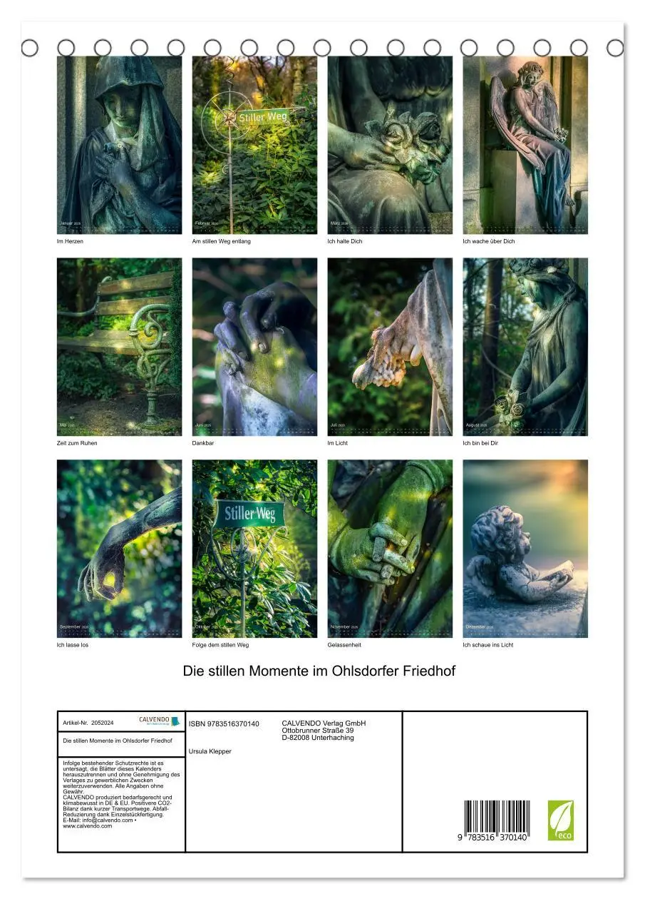 Bild: 9783516370140 | Die stillen Momente im Ohlsdorfer Friedhof (Tischkalender 2026 DIN...
