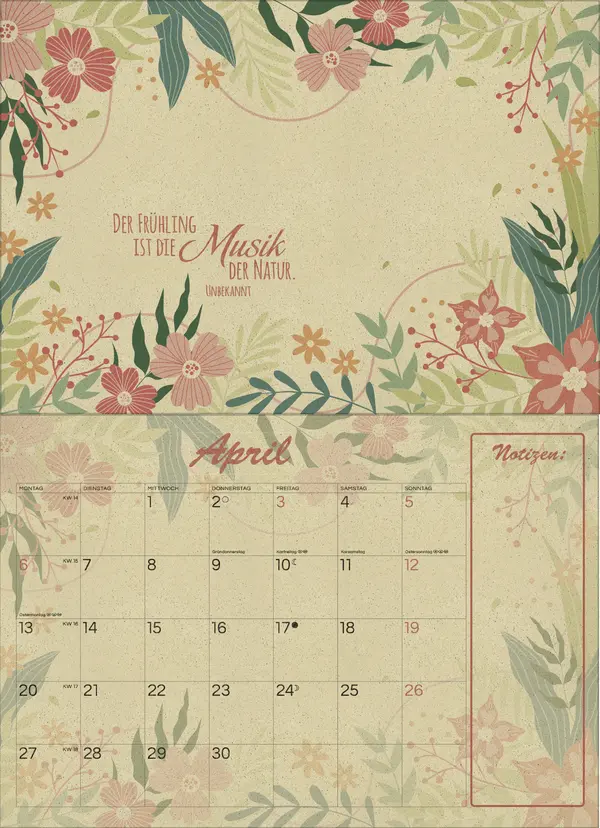 Bild: 9783731890140 | Natural Art Graspapier 2026 | Korsch Verlag | Kalender | 13 S. | 2026