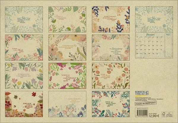 Bild: 9783731890140 | Natural Art Graspapier 2026 | Korsch Verlag | Kalender | 13 S. | 2026