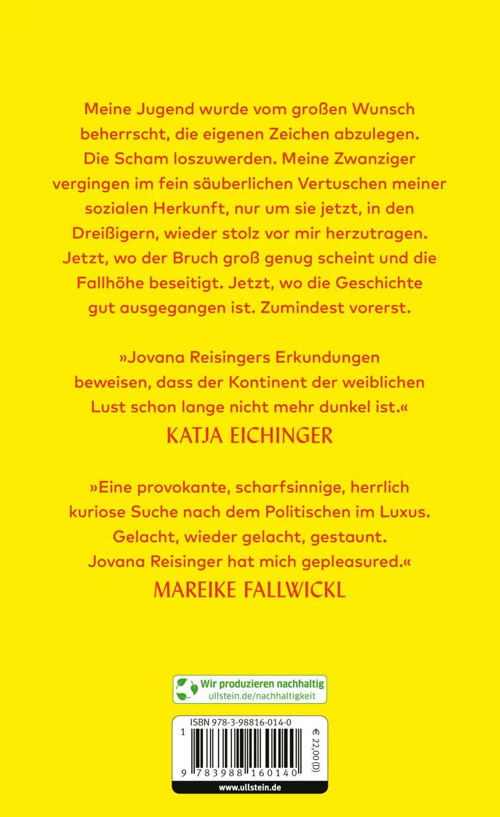 Rückseite: 9783988160140 | PLEASURE | Jovana Reisinger | Buch | 320 S. | Deutsch | 2024