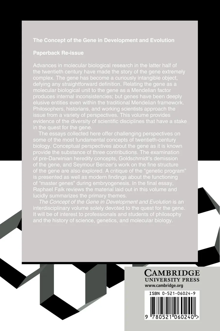 Rückseite: 9780521060240 | The Concept of the Gene in Development and Evolution | Beurton (u. a.)