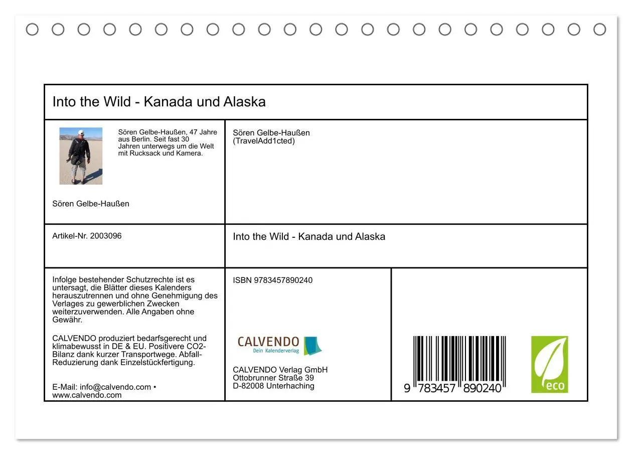 Bild: 9783457890240 | Into the Wild - Kanada und Alaska (Tischkalender 2026 DIN A5 quer),...