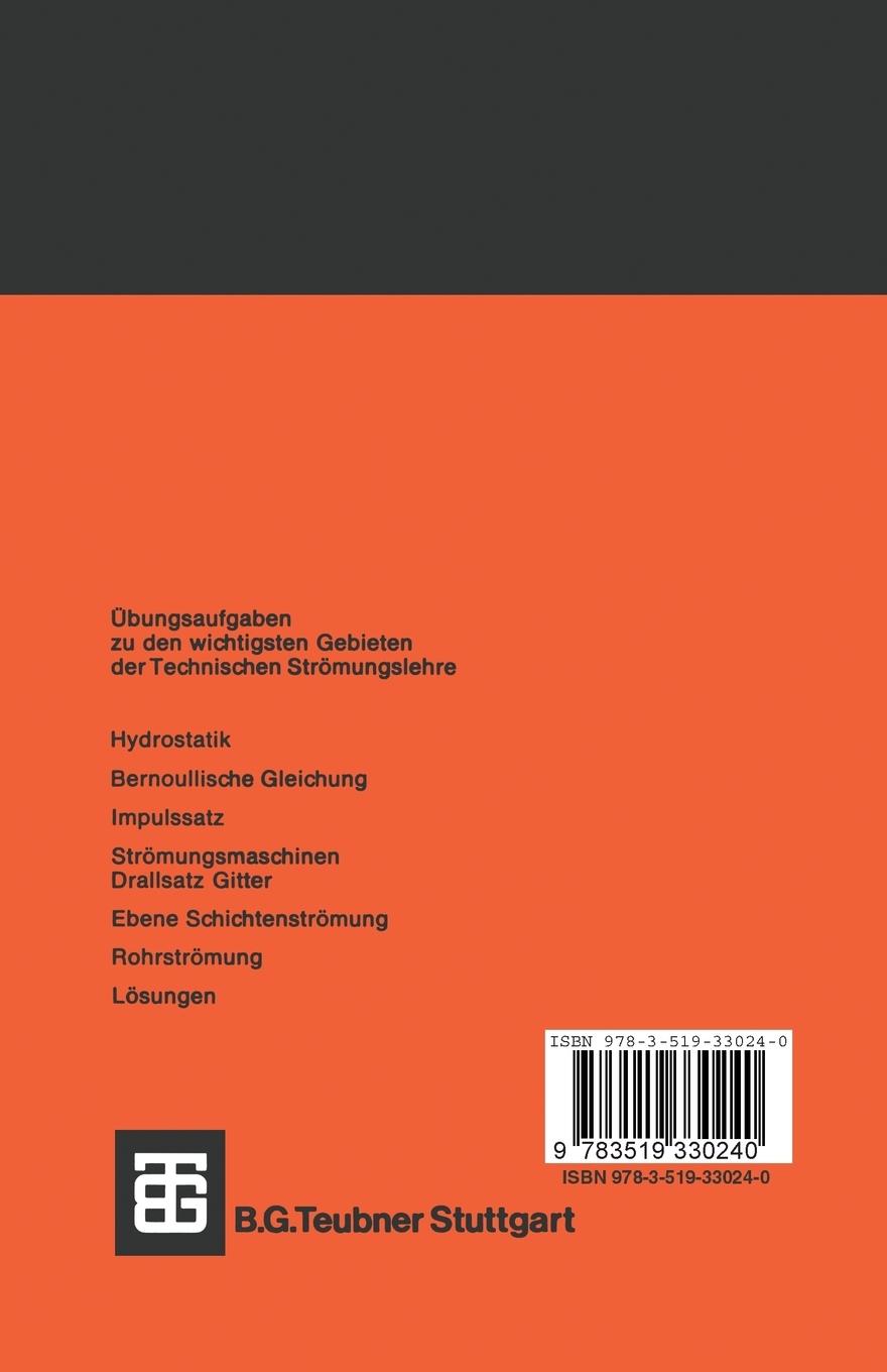 Rückseite: 9783519330240 | Übungen zur Technischen Strömungslehre | Ernst Becker (u. a.) | Buch