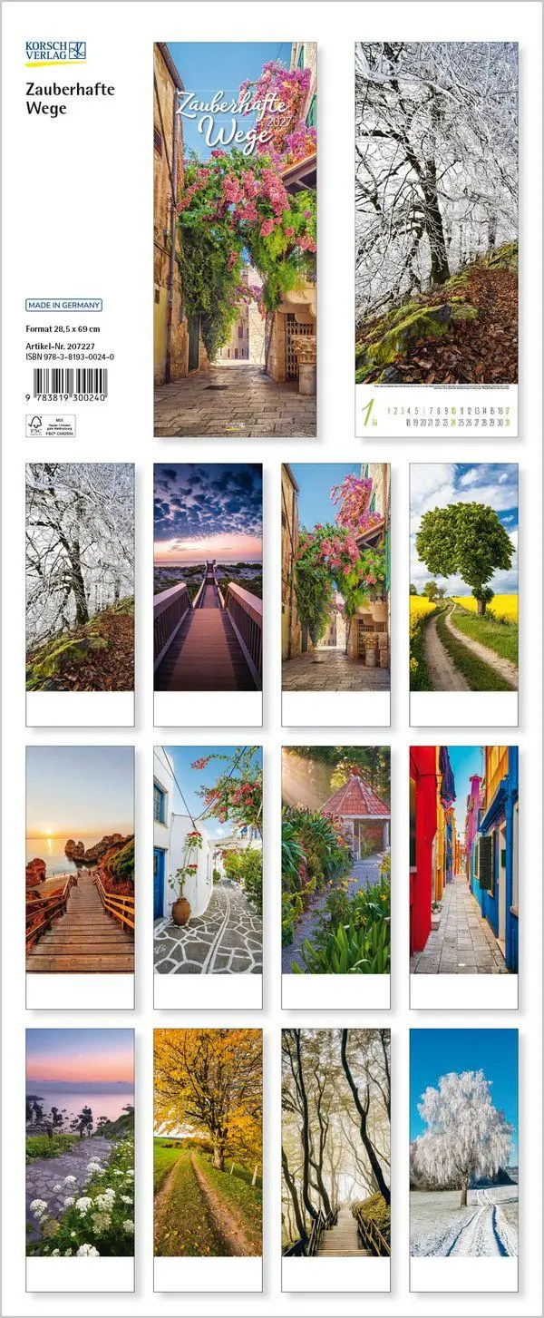 Bild: 9783819300240 | Zauberhafte Wege 2027 | Verlag Korsch | Kalender | Spiralbindung