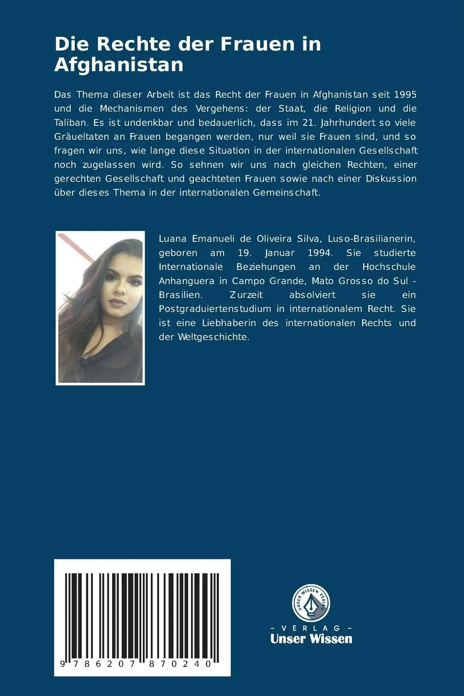 Rückseite: 9786207870240 | Die Rechte der Frauen in Afghanistan | Silva | Taschenbuch | 56 S.