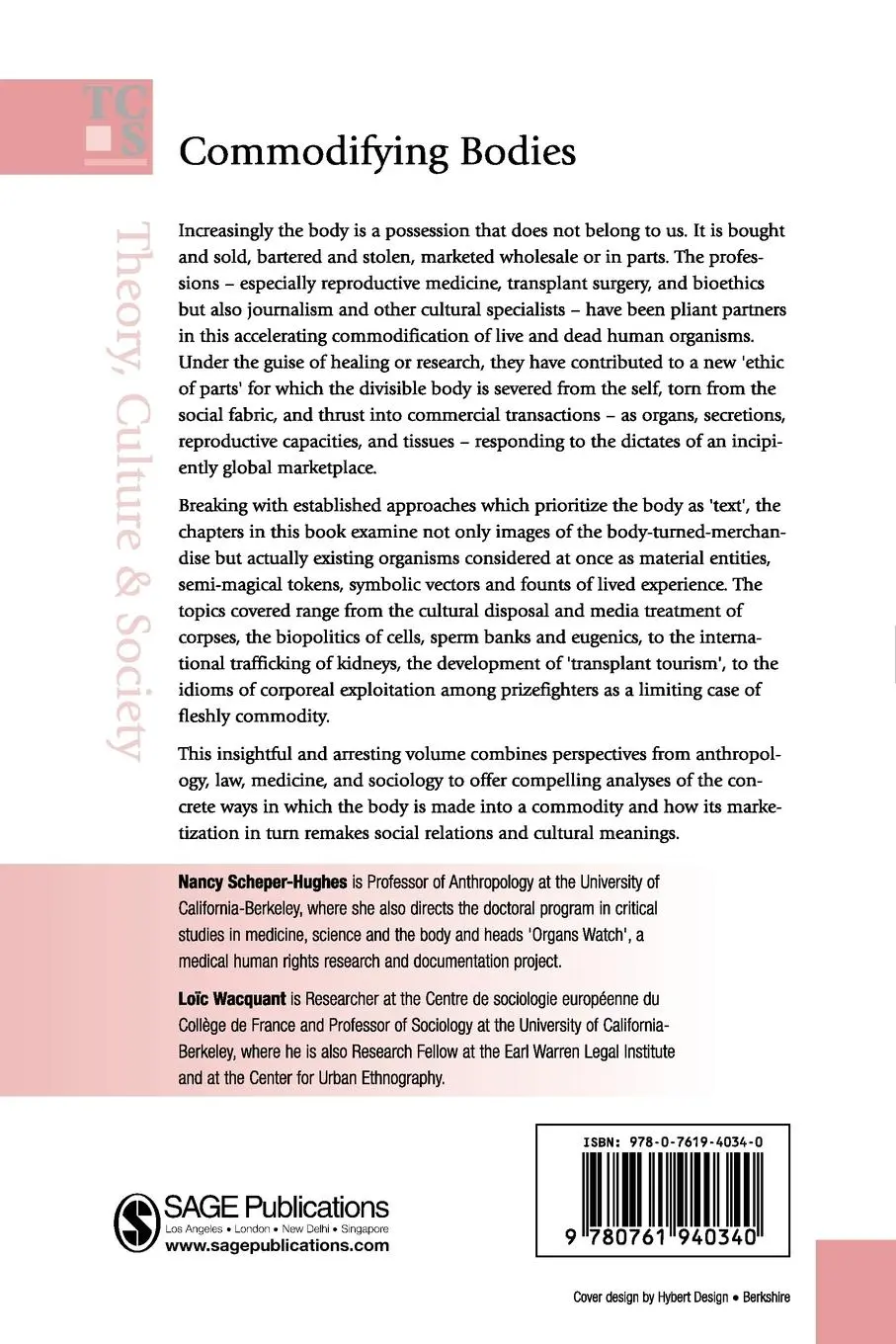 Rückseite: 9780761940340 | Commodifying Bodies | Nancy Scheper-Hughes (u. a.) | Taschenbuch